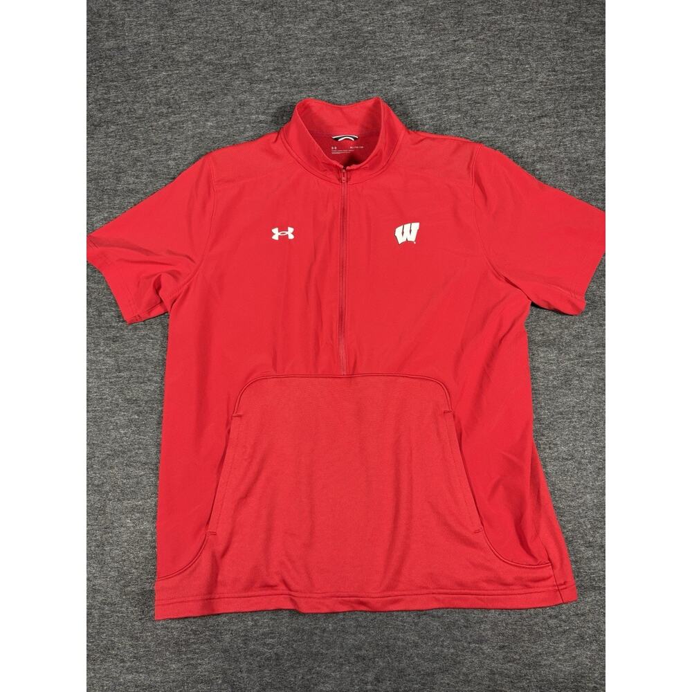 Wisconsin Badgers Under Armour Half Zip Men's XL Loose Fit Shirt NCAA